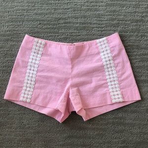 Pink seersucker shorts